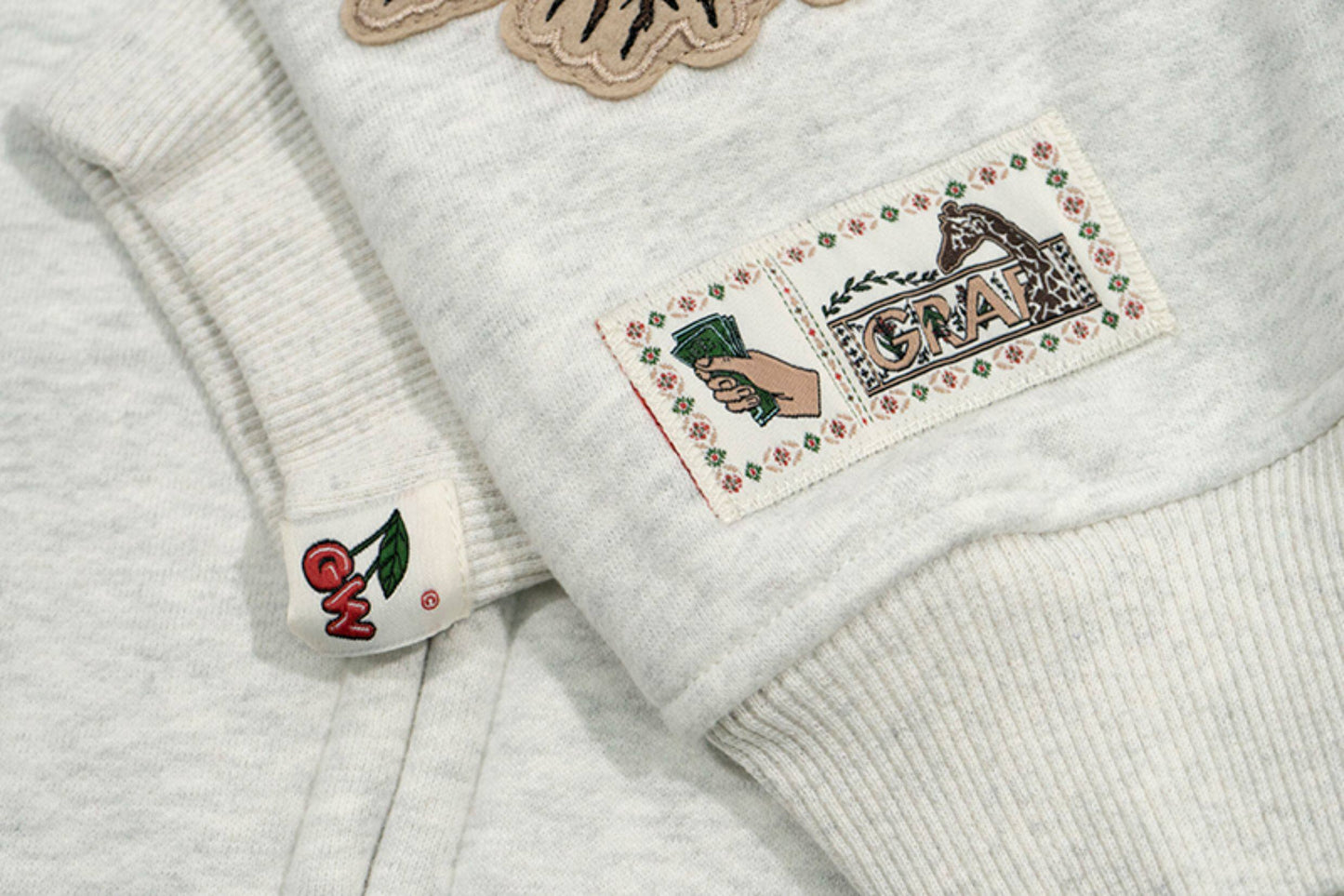 GRAF&WU Celebrate Days Off Embroidered Fleece Oversized Hoodie