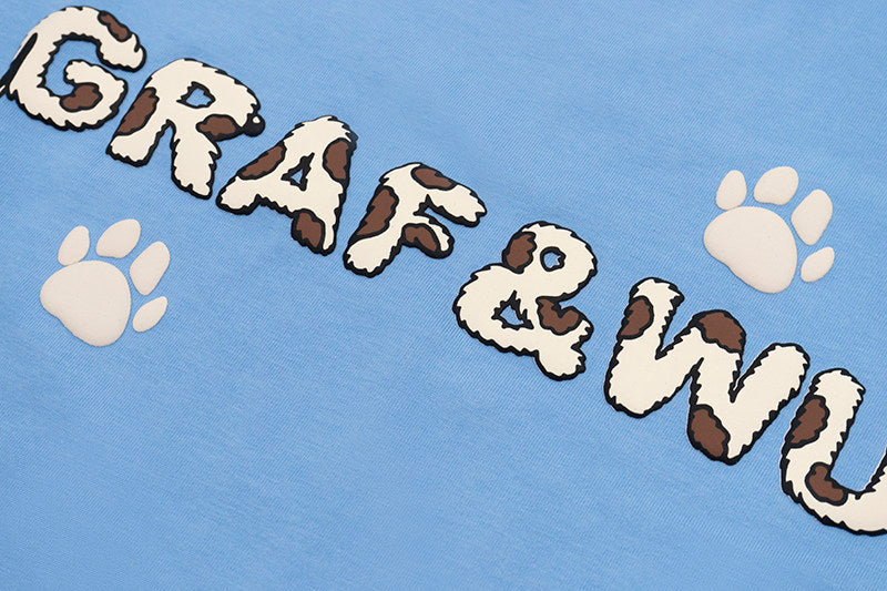 GRAF&WU Dog Walk Paw Print T-shirt