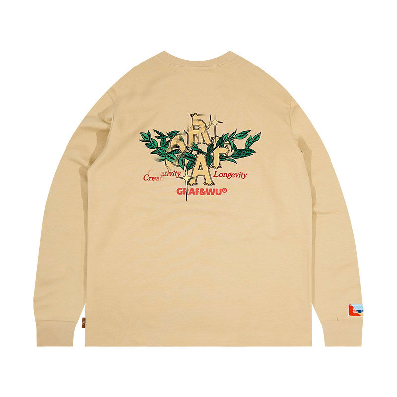 GRAF&WU Embroidered Floral Logo Long Sleeve Tee