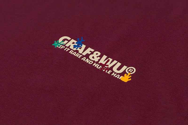 GRAF&WU Brand Letter Print Fashion 100% Cotton T-shirt