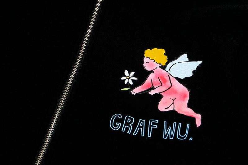 GRAF&WU Angel Goddess Ice Cream Retro Hot Girl Casual Short Top Jacket