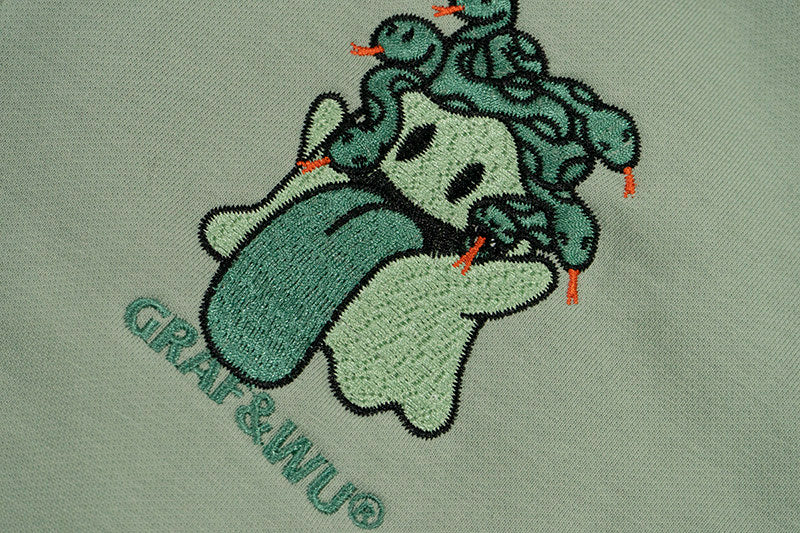 GRAF&WU Halloween Medusa Fairy Zombie Kappa Cute Ghost Zip-up Hoodie