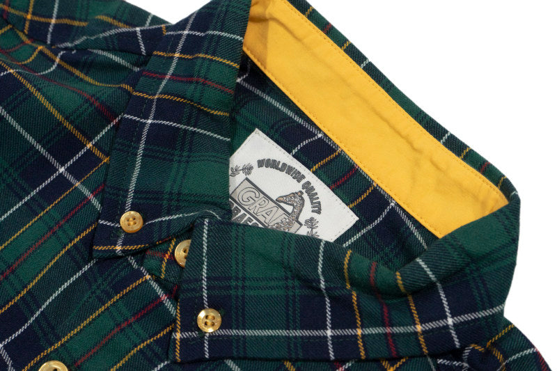 GRAF&WU Heart Floral Embroidered Vintage British Plaid Shirt Jacket