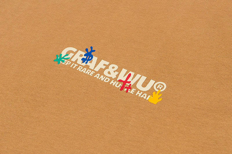 GRAF&WU Brand Letter Print Fashion 100% Cotton T-shirt