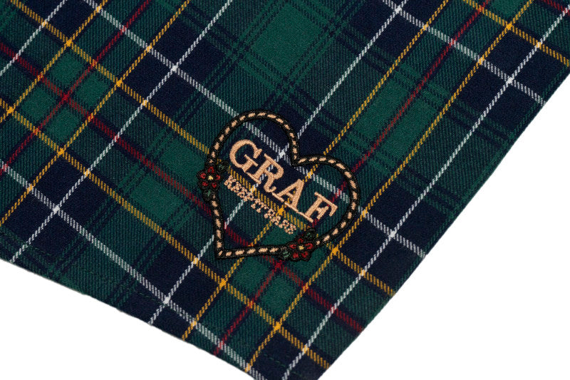 GRAF&WU Heart Floral Embroidered Vintage British Plaid Shirt Jacket