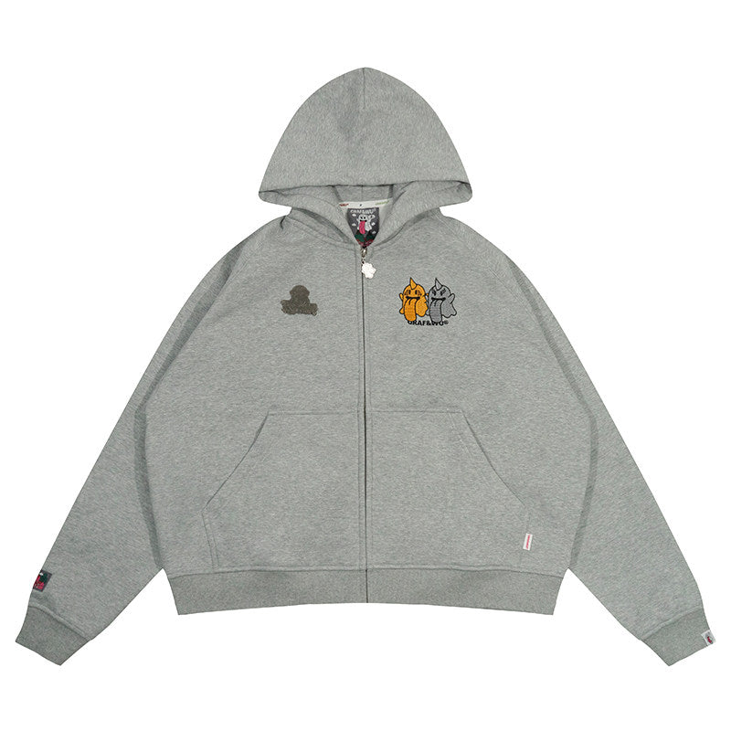 GRAF&WU Halloween Medusa Fairy Zombie Kappa Cute Ghost Zip-up Hoodie