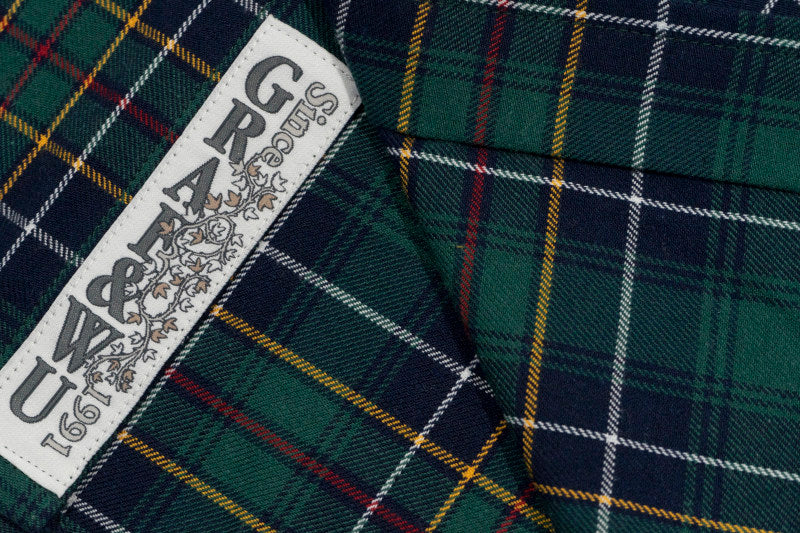 GRAF&WU Heart Floral Embroidered Vintage British Plaid Shirt Jacket
