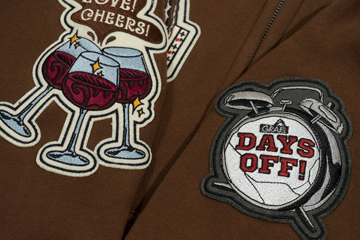 GRAF&WU Celebrate Days Off Embroidered Fleece Oversized Hoodie