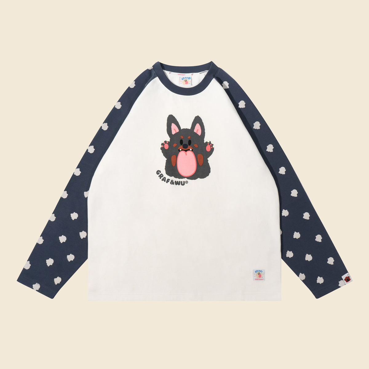Chinese Zodiac Ghost Raglan Long Sleeve Tee | GRAF&WU