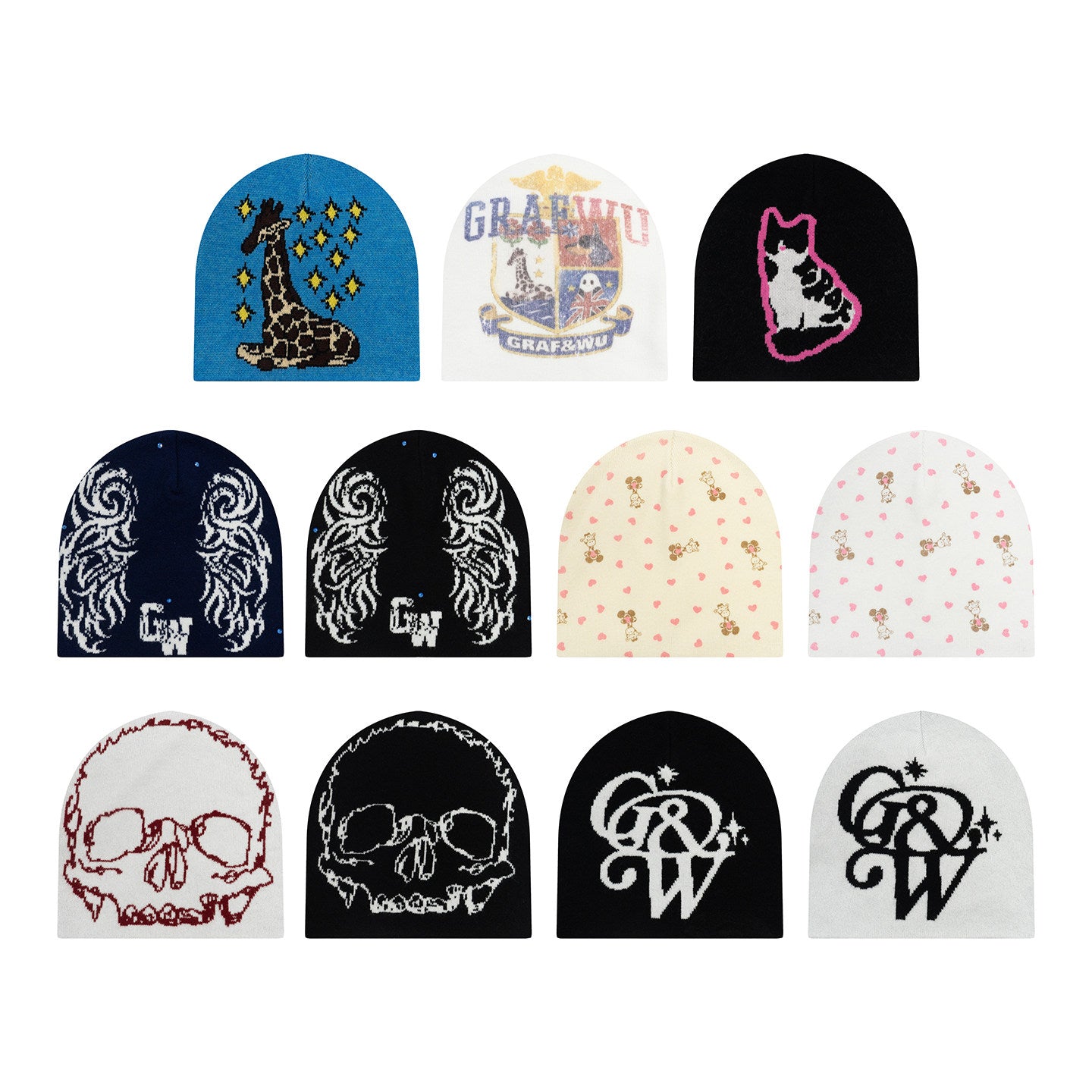 GRAF&WU Original Brand Fashion Y2K Warm Beanies