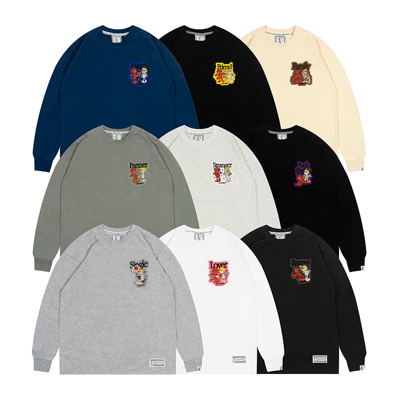 GRAF&WU 9 Relationships Character Embroidery Design Long-sleeves Shirt