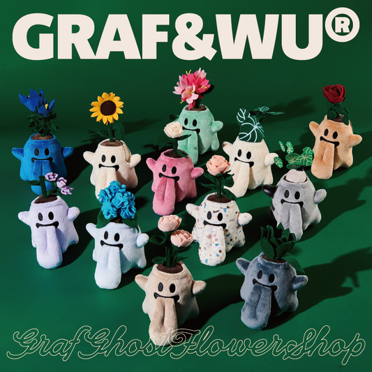 GRAF&WU Flower BooGhost Plush Bag Charm Cute Plant Ghost Hanging Decoration For Handbags And Backpacks