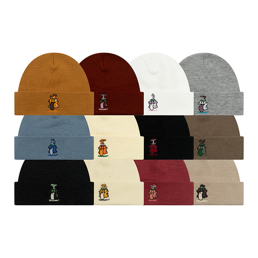GRAFWU Embroidery Mushroom BooGhost Beanies