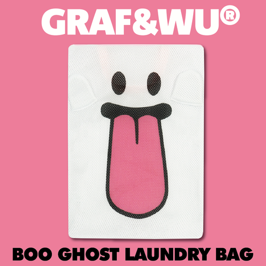 GRAF&WU Brand Original OG Cute Ghost Character Mesh Laundry Bag