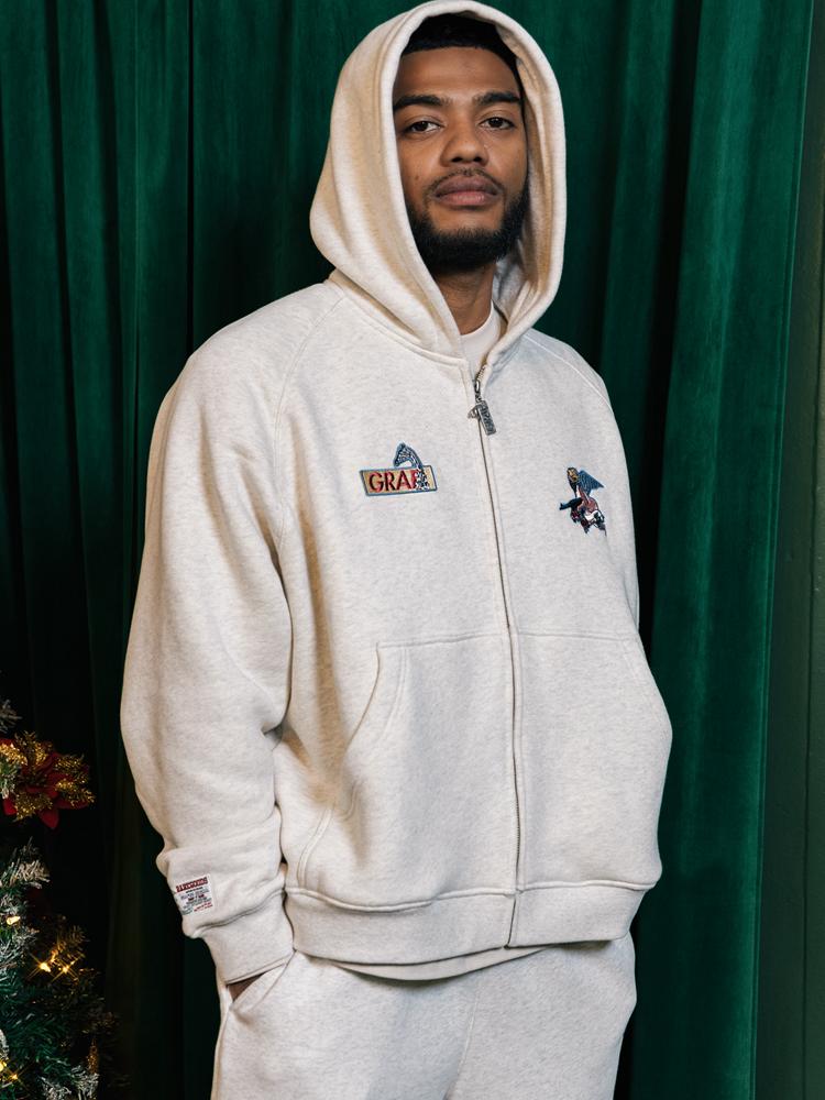 GRAF&WU AK47 Angel Embroidery Zip-up Hoodie