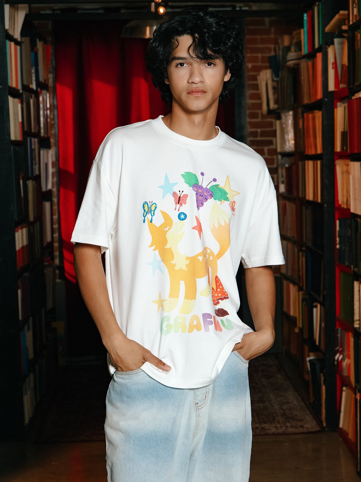 GRAF&WU【Giraffe Fable】Fox and Grapes Story Streetwear Cool Feeling T-Shirt