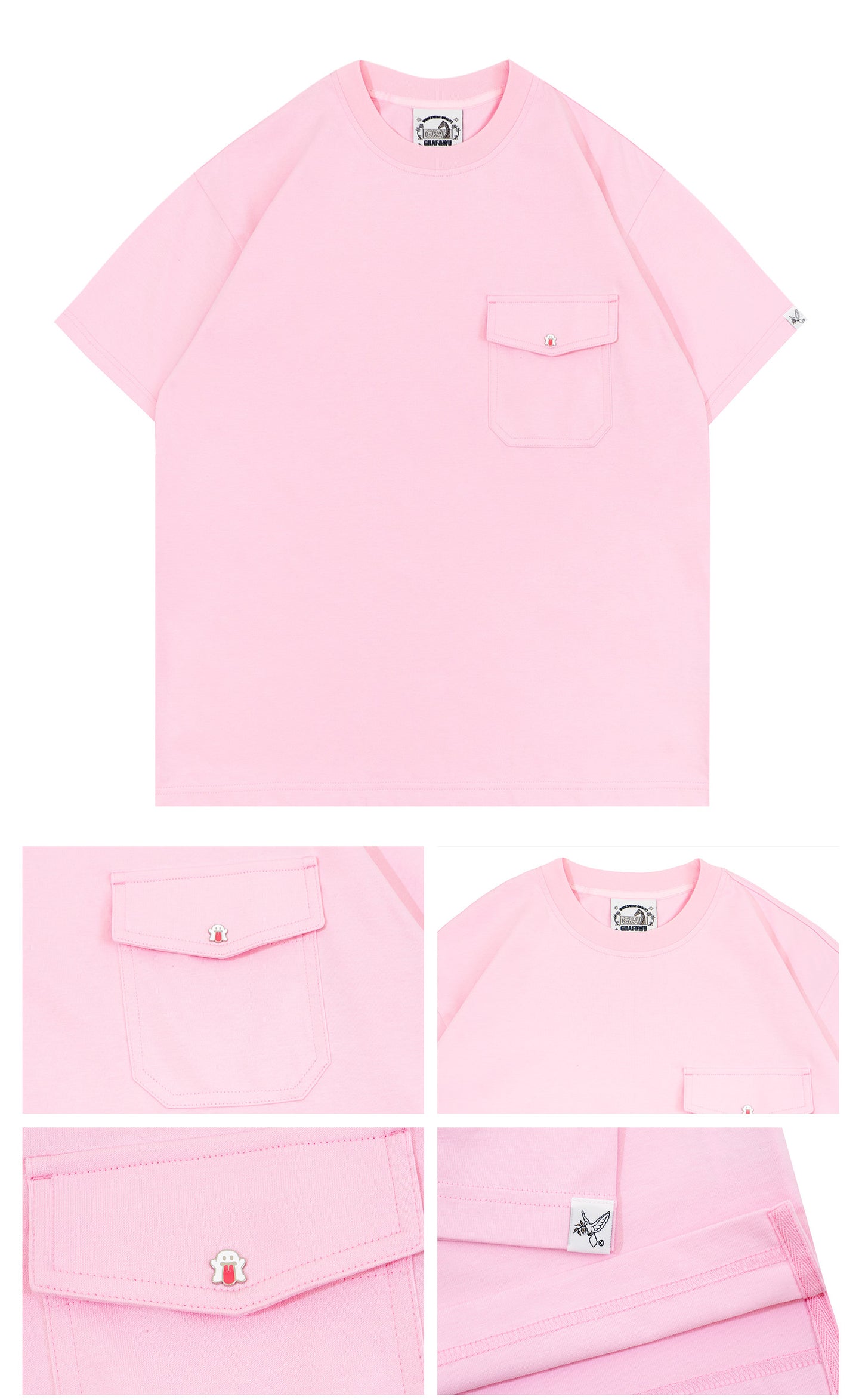 GRAF&WU Clean fit Style Fashion Pocket Design Cooling T-Shirt