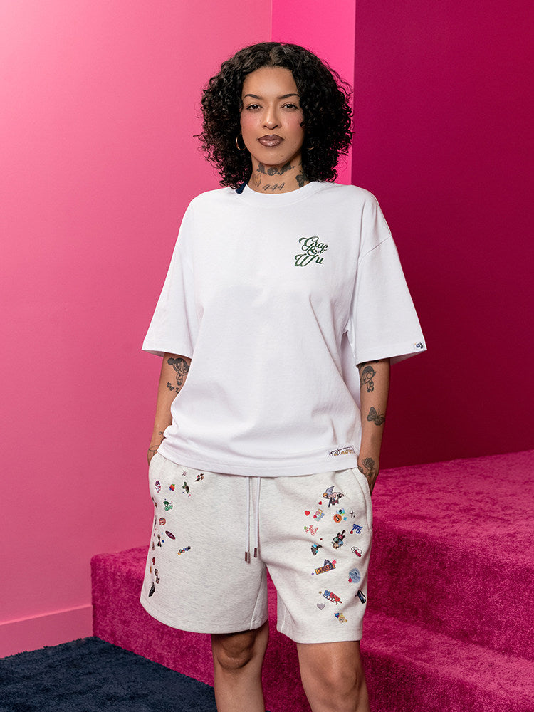 GRAFWU Handmade Embroidered Floral T-Shirt