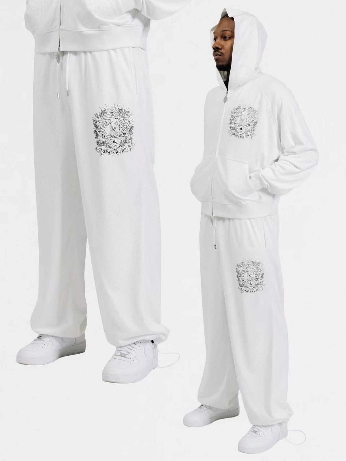 GRAF&WU Giraffe Badge Double-Layer Mesh Hoodie