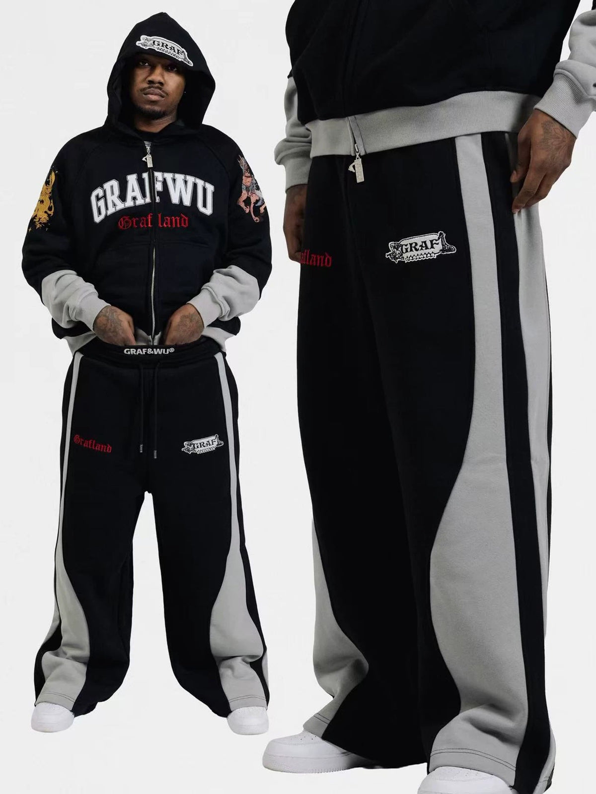 GRAF&WU Knight Graphic Zip-Up Hoodie