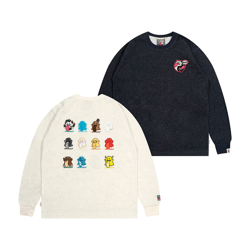 GRAF&WU 12 Five Elements Cute Ghost Character Long Sleeve Shirt