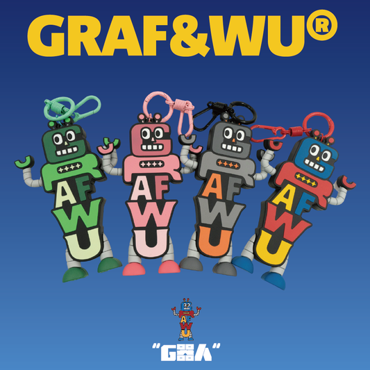 GRAF&WU Bag Charm Robot Cartoon Letter  Bag Pendants Oversized 3d Fun Trendy Doll Keychain
