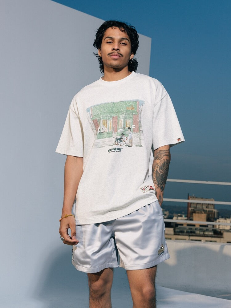 GRAF&WU Doberman Cute Ghost Shop Story Streetwear T-shirt