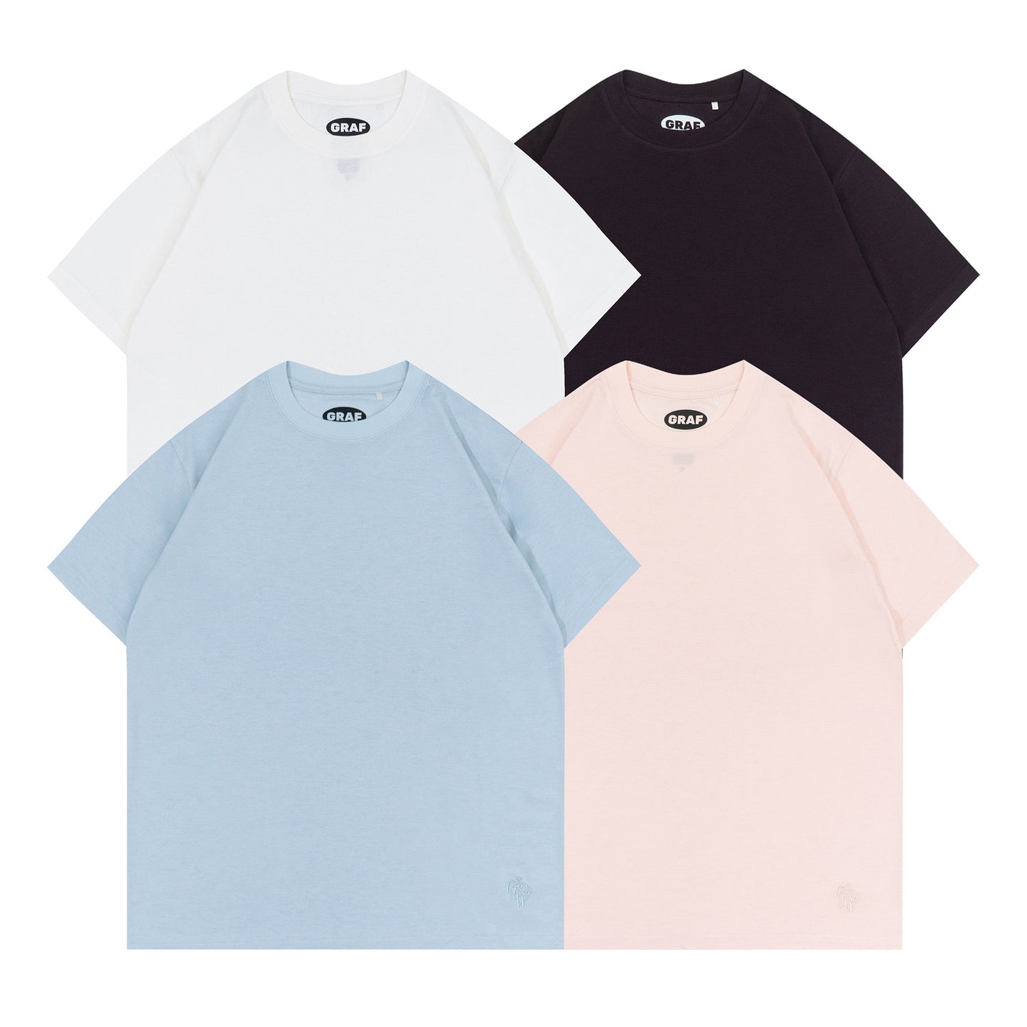 GRAF&WU Mini Embroidered Tencel Cozy Regular Shoulder Fit T-shirt