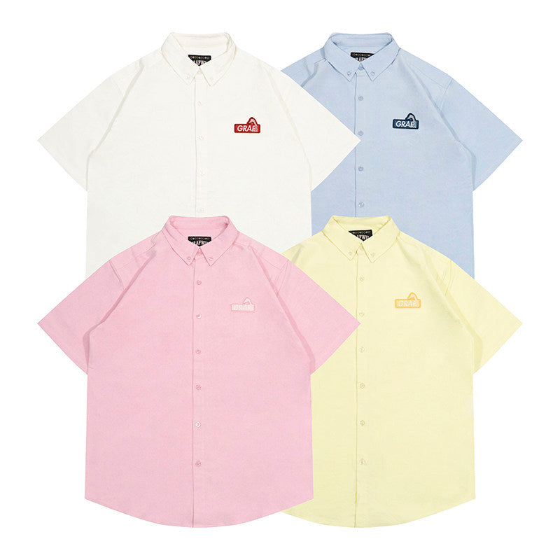 GRAF&WU Dopamine Suede Oxford Cloth Giraffe Logo Embroidered T-shirt