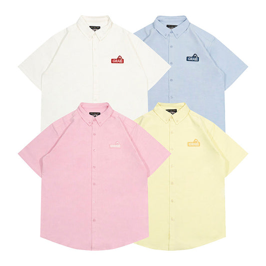 GRAF&WU Dopamine Suede Oxford Cloth Giraffe Logo Embroidered T-shirt