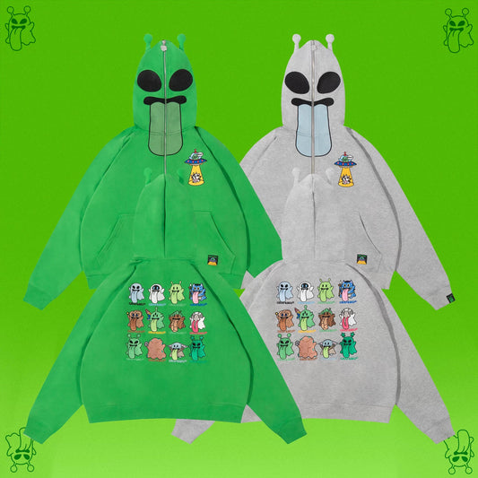 GRAF&WU 12 Alien Ghost Zip-Up Hoodie