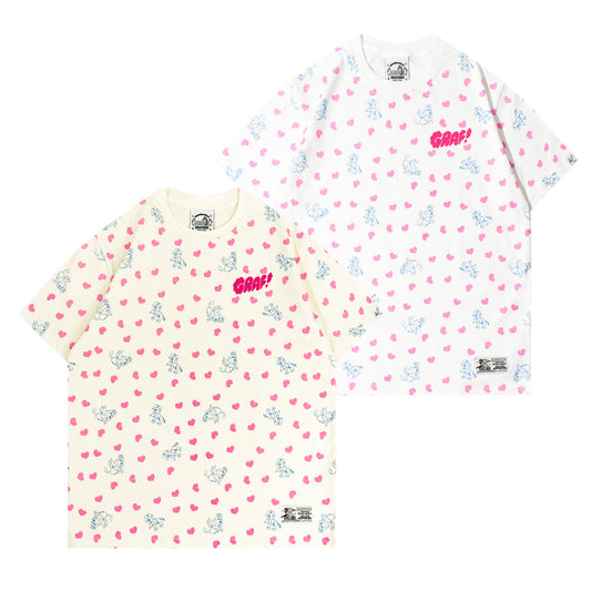 GRAF&WU Cartoon Angel Pony Heart-shaped Cute Aesthetic Cotton T-shirt