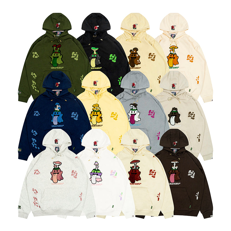 GRAF&WU Magic Mushroom Embroidery BooGhost2.0 Thin Hoodie