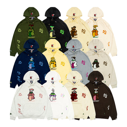 GRAF&WU Magic Mushroom Embroidery BooGhost2.0 Thin Hoodie
