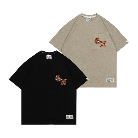 GRAF&WU Brand Letter Fashion Design Casual 100% Cotton T-shirt