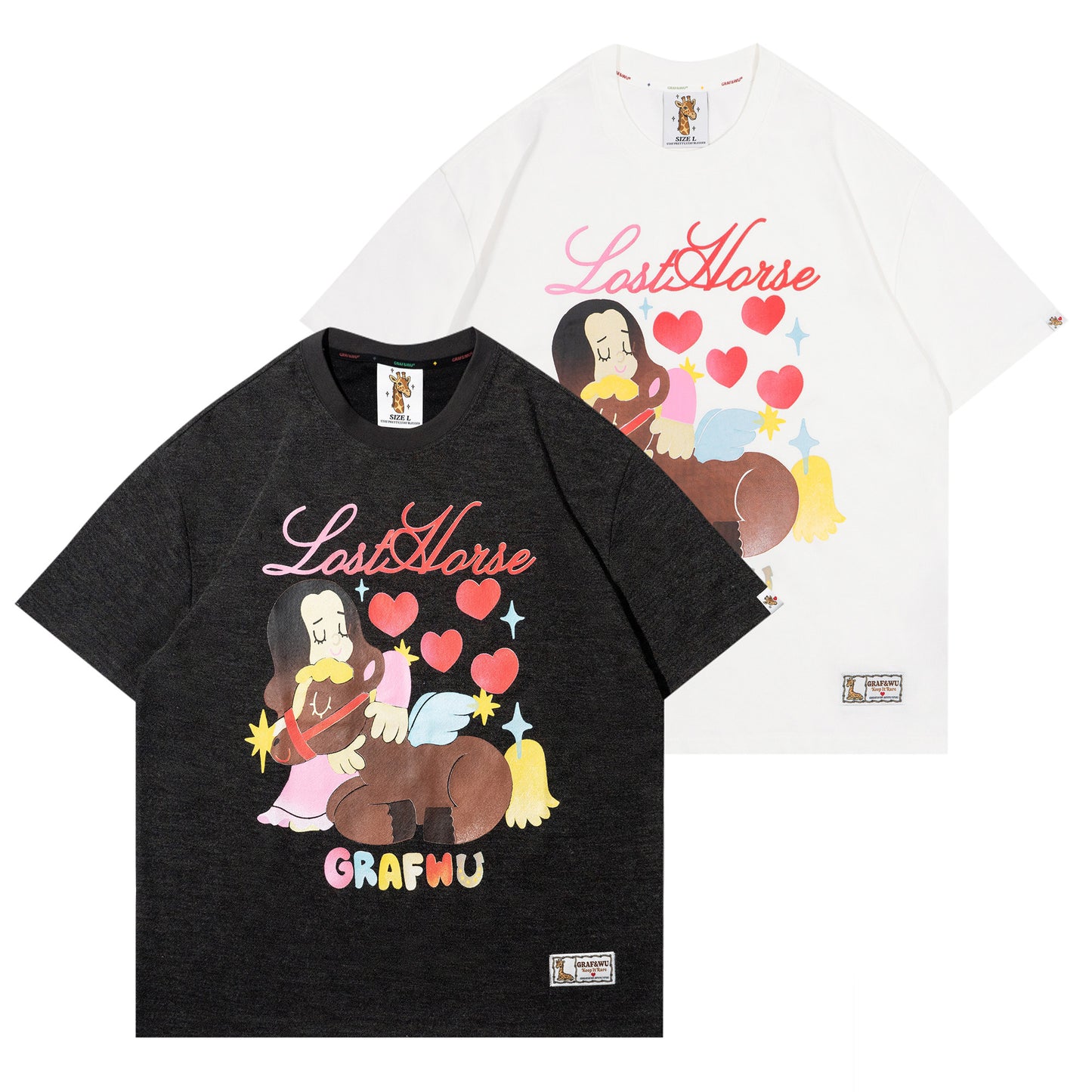 GRAF&WU Giraffe Fable Blessing in Disguise Thin Cool Feeling Fabric T-Shirt