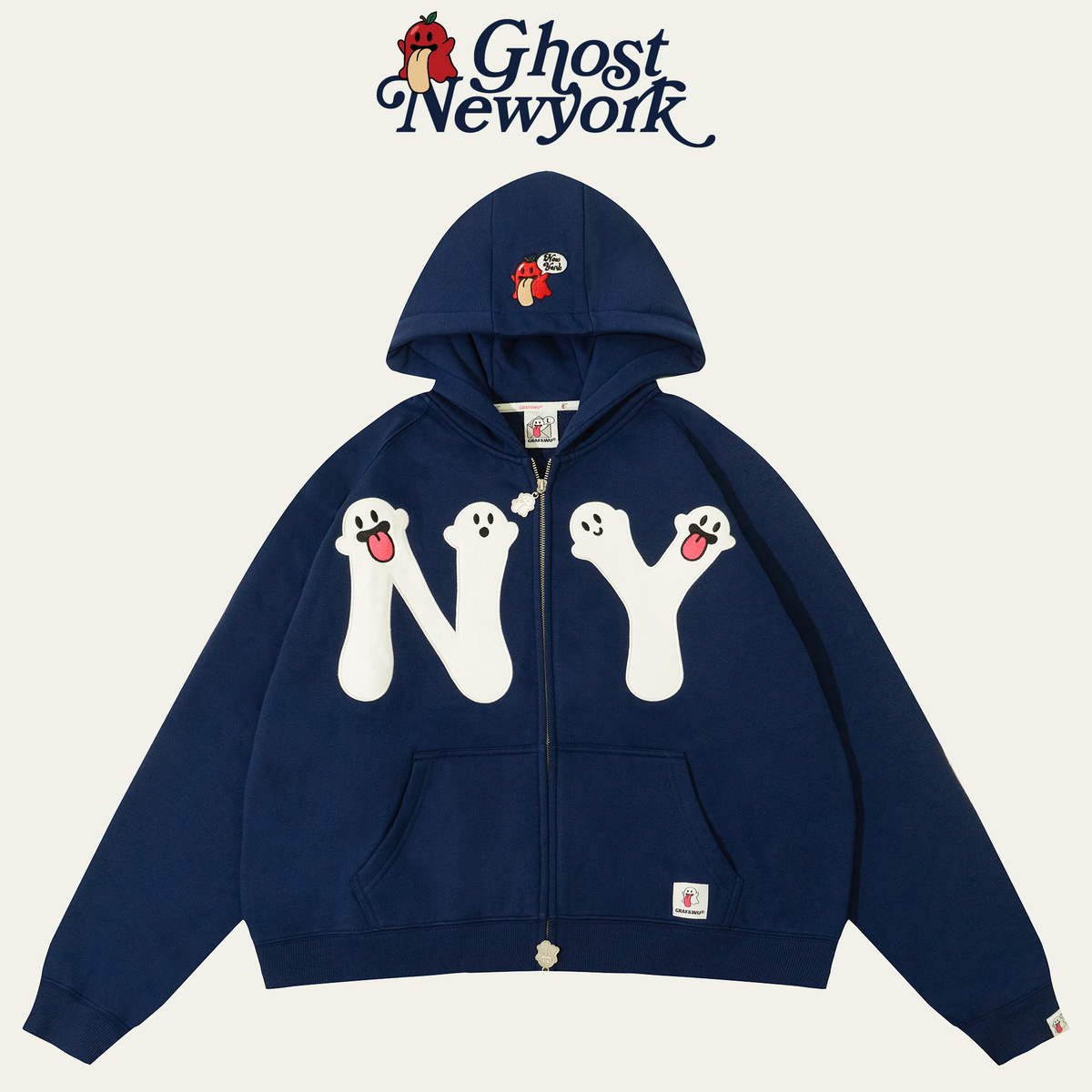 New York Ghost Zip-Up Hoodie for Couples
