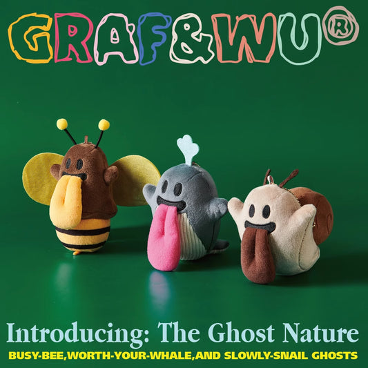 GRAF&WU "Everything Has Spirit"bee whale snail BooGhost Cuteghost plush toy bag pendant trendy