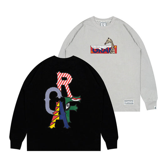 GRAF&WU Roy Pop Art Graphic Loose Cotton Long Sleeve Tee