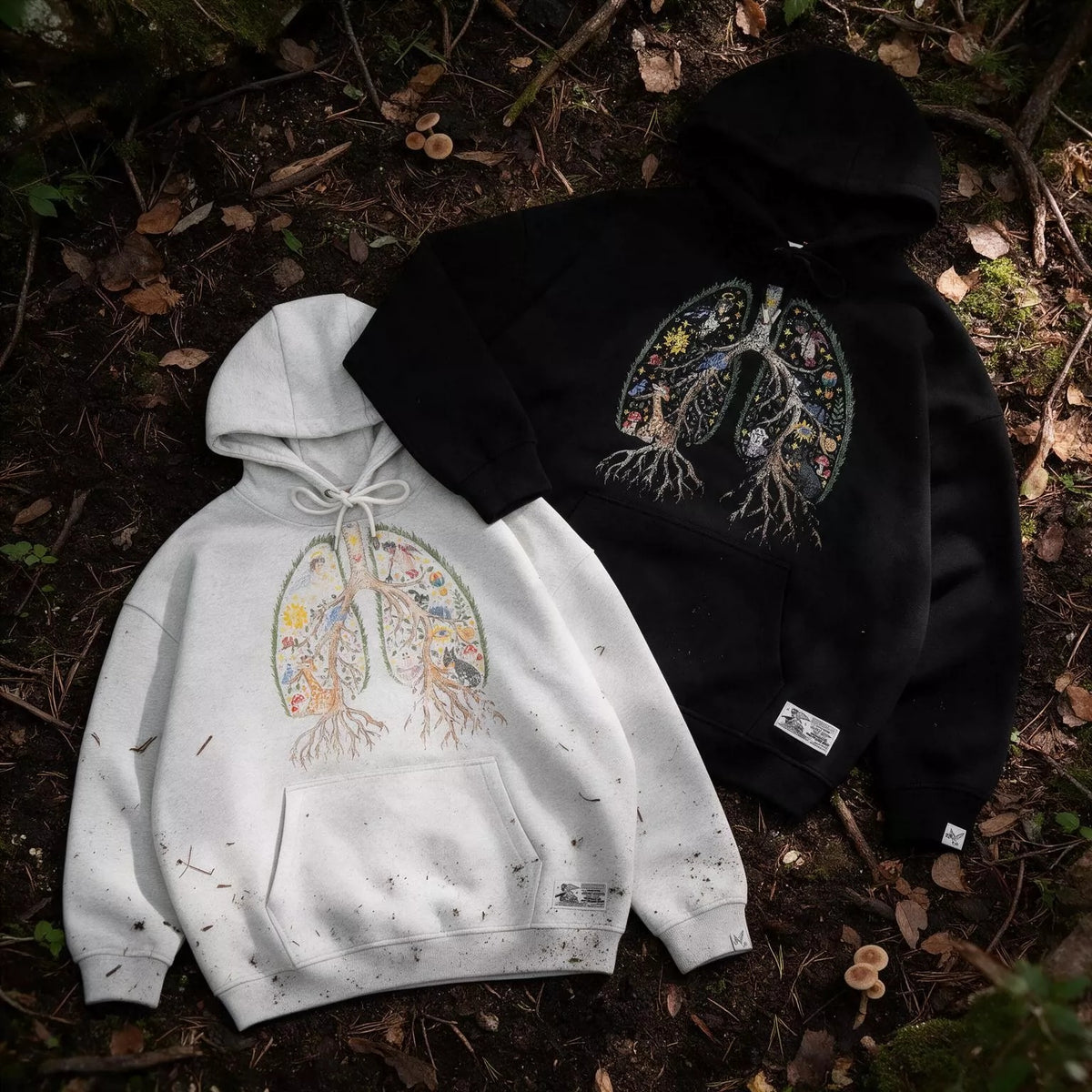 GRAF&WU Angel Devil Lung 2.0 Distressed Oversized Hoodie