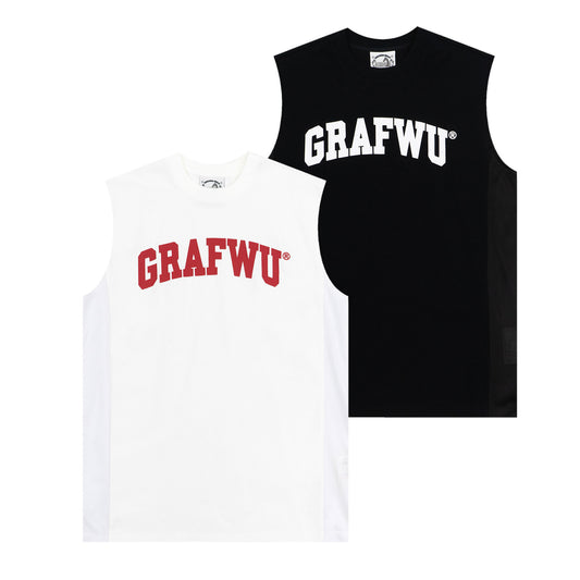 GRAF&WU Mesh Design Cotton Tank Top – Sports Streetwear Sleeveless Tee