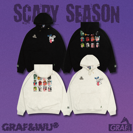 GRAF&WU Halloween Medusa Fairy 12 Cute Ghost Embroidery Hoodie