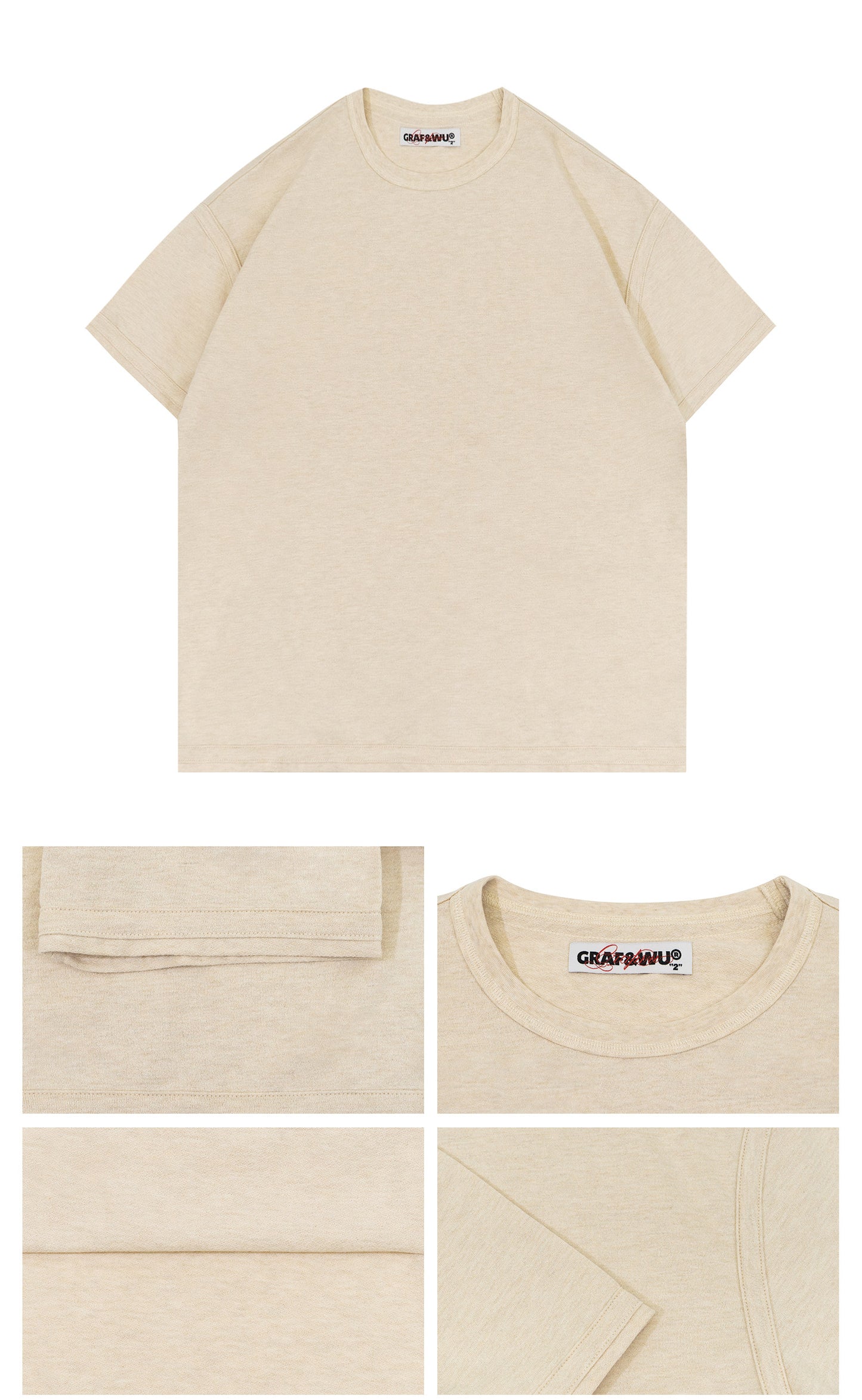 Reversible Sanded Cotton Linen Short Sleeve Basic Top, Boxy Fit | GRAF Original