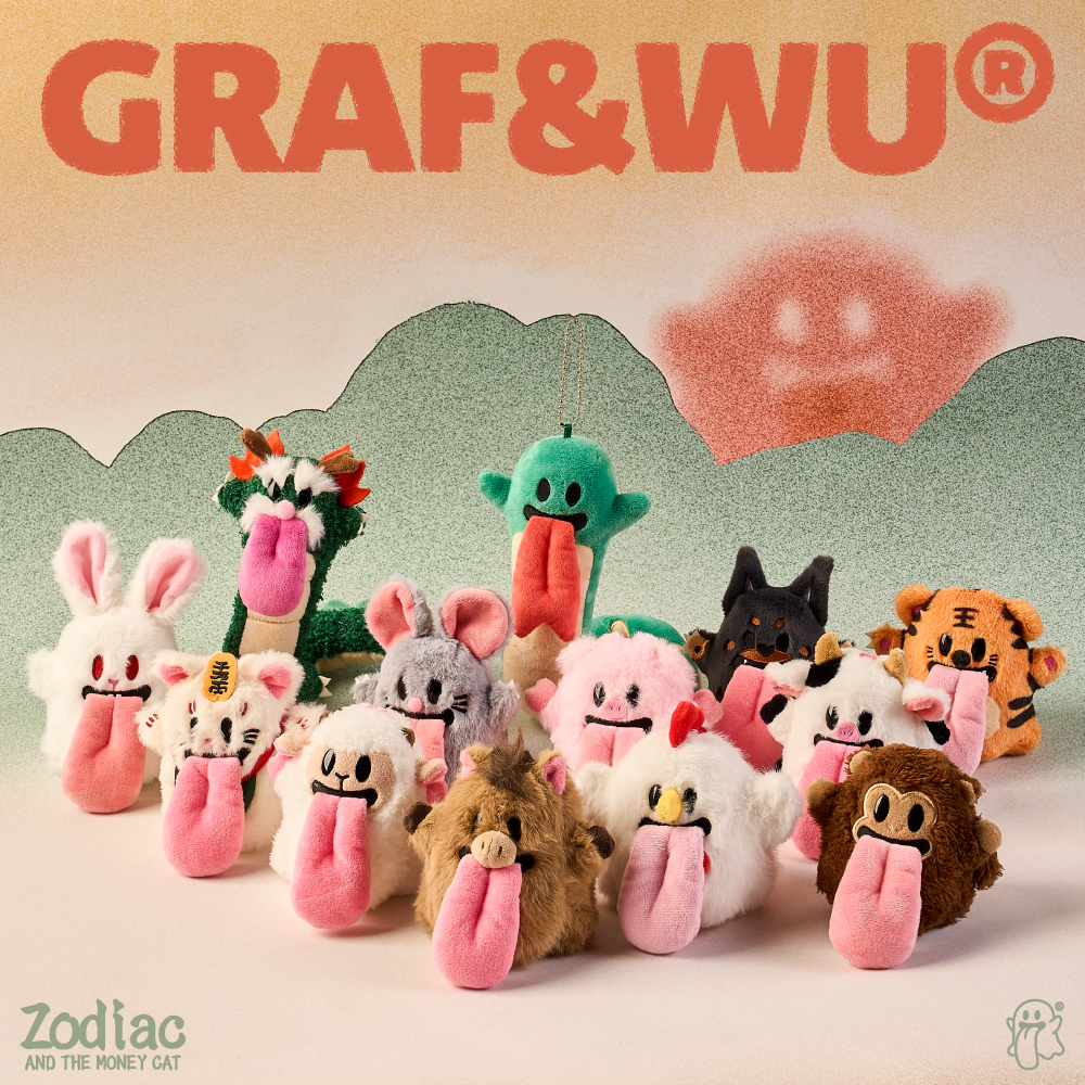 GRAF&WU Maneki-neko 12 Zodiac Signs Trend Bag Charm Plush Dolls