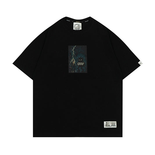GRAFWU Shockieg Angry Silhouette Print T-Shirts