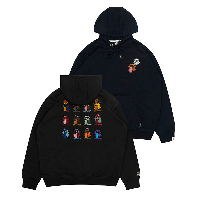 GRAF&WU Old School 12 Rap Ghost Embroidered Hoodie