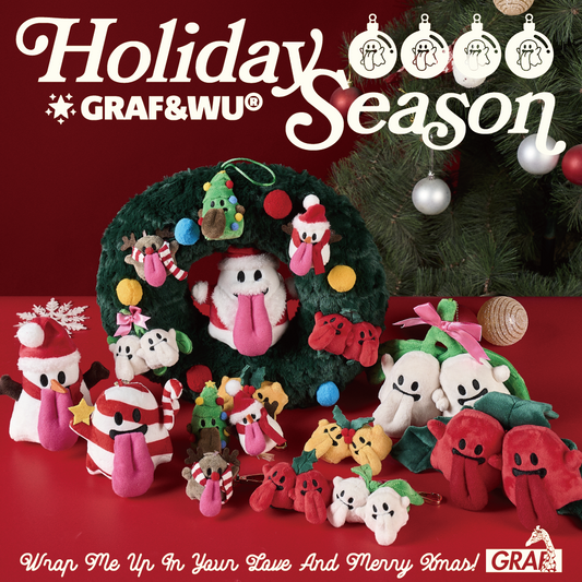 GRAF&WU Christmas Cute Ghost Plush Doll Keychain