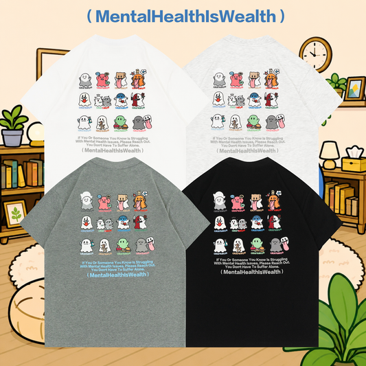 GRAF&WU Mental Healing Cute Ghost T-Shirt