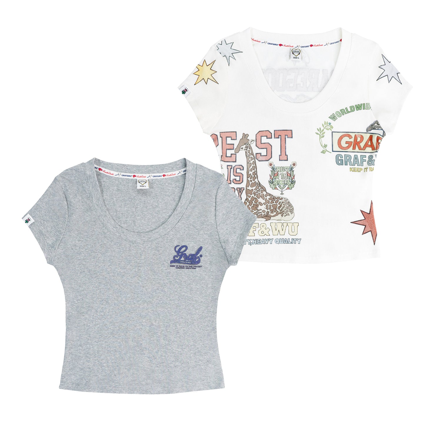GRAF&WU Y2K Fashion Tight Streetwear Trend Hot Girls T-shirt Top