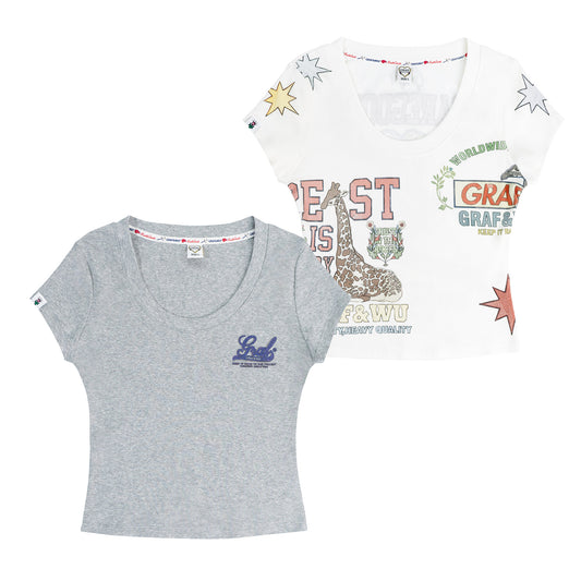 GRAF&WU Y2K Fashion Tight Streetwear Trend Hot Girls T-shirt Top
